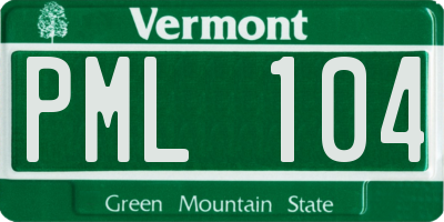 VT license plate PML104