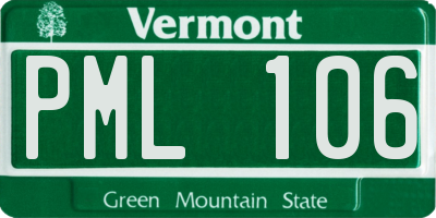 VT license plate PML106