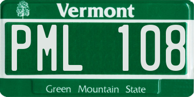 VT license plate PML108