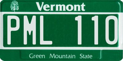 VT license plate PML110