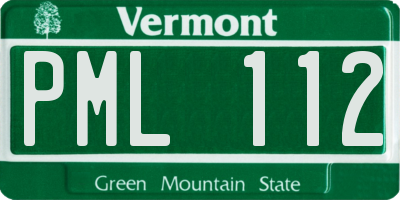 VT license plate PML112