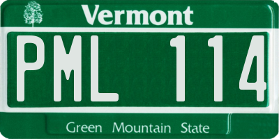 VT license plate PML114