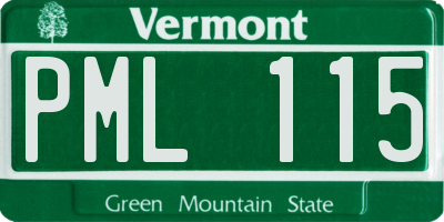 VT license plate PML115