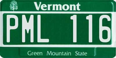 VT license plate PML116