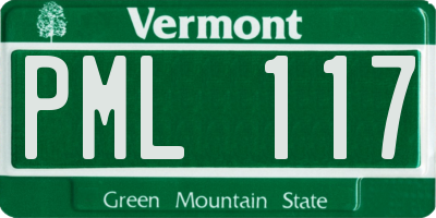 VT license plate PML117