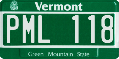 VT license plate PML118