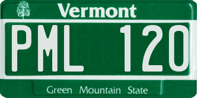 VT license plate PML120