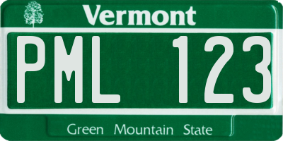 VT license plate PML123