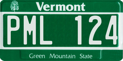 VT license plate PML124