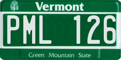 VT license plate PML126