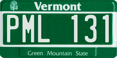 VT license plate PML131