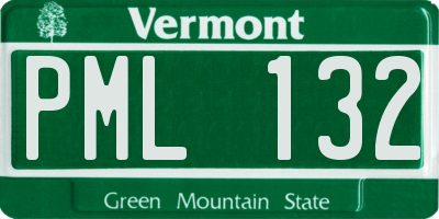 VT license plate PML132