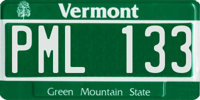 VT license plate PML133