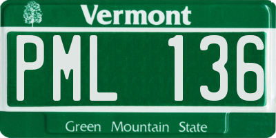 VT license plate PML136