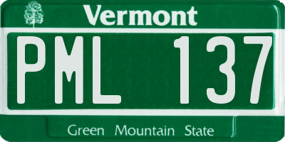 VT license plate PML137
