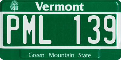 VT license plate PML139