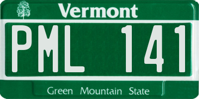 VT license plate PML141