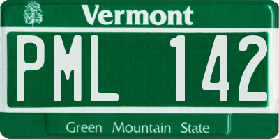 VT license plate PML142