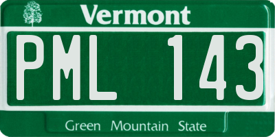 VT license plate PML143