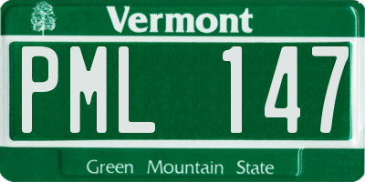 VT license plate PML147