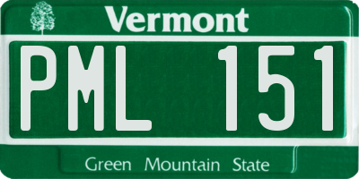 VT license plate PML151