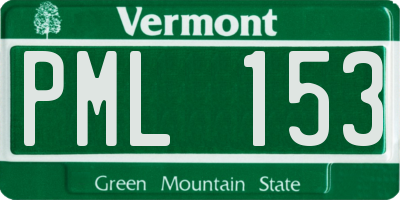 VT license plate PML153