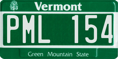 VT license plate PML154
