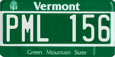 VT license plate PML156