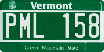 VT license plate PML158