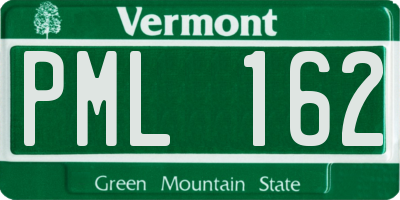 VT license plate PML162