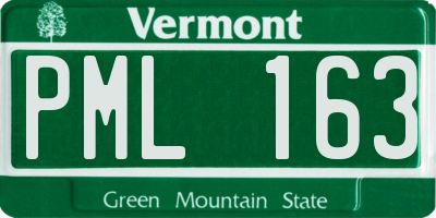 VT license plate PML163