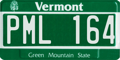 VT license plate PML164