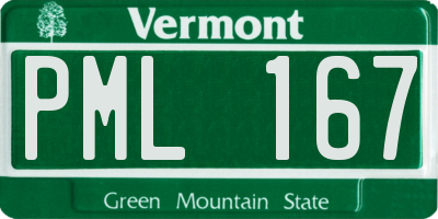 VT license plate PML167