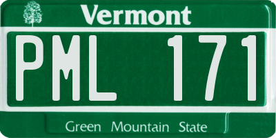 VT license plate PML171
