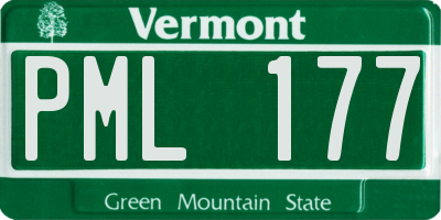 VT license plate PML177
