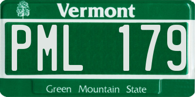 VT license plate PML179