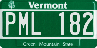 VT license plate PML182