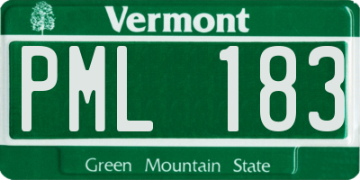 VT license plate PML183