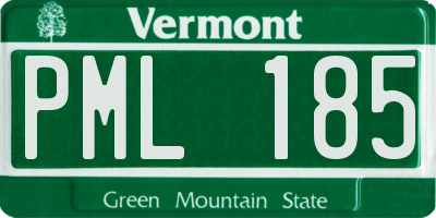 VT license plate PML185