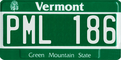 VT license plate PML186