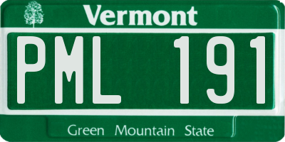 VT license plate PML191