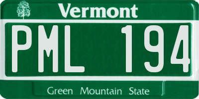 VT license plate PML194