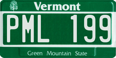 VT license plate PML199