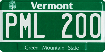 VT license plate PML200