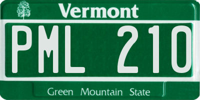 VT license plate PML210