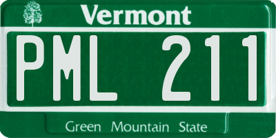 VT license plate PML211