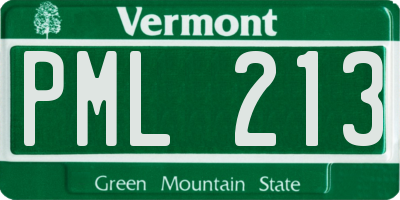 VT license plate PML213