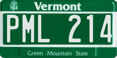 VT license plate PML214