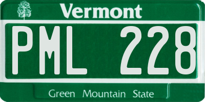 VT license plate PML228