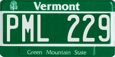 VT license plate PML229